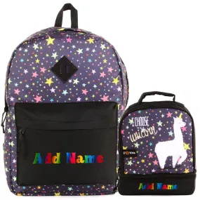 Personalized School Backpack or Lunch Bag - Llama