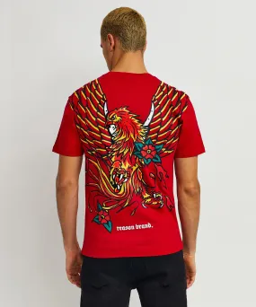 Phoenix Short Sleeve Graphic Print Tee - Red