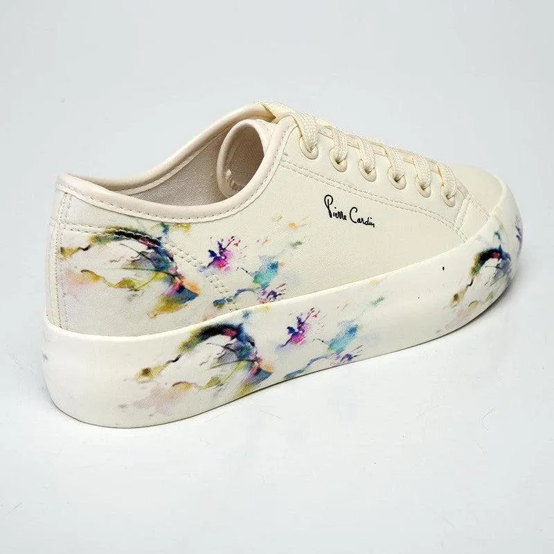 Pierre Cardin Fleurs Zoe lace up sneaker - Beige Floral