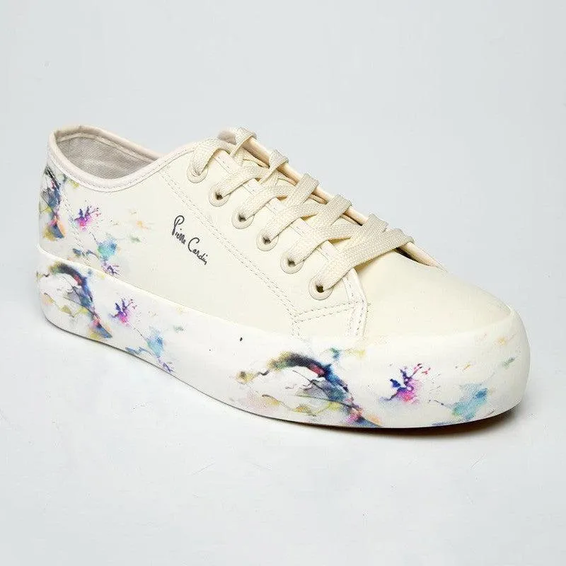 Pierre Cardin Fleurs Zoe lace up sneaker - Beige Floral