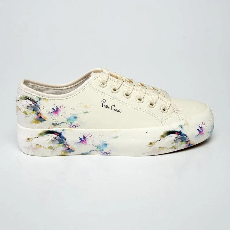 Pierre Cardin Fleurs Zoe lace up sneaker - Beige Floral