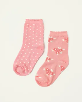 Pink Floral and Polka Dots Set