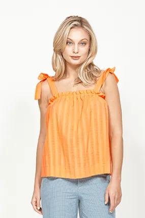 Pound Strappy Apricot  Stripe Top