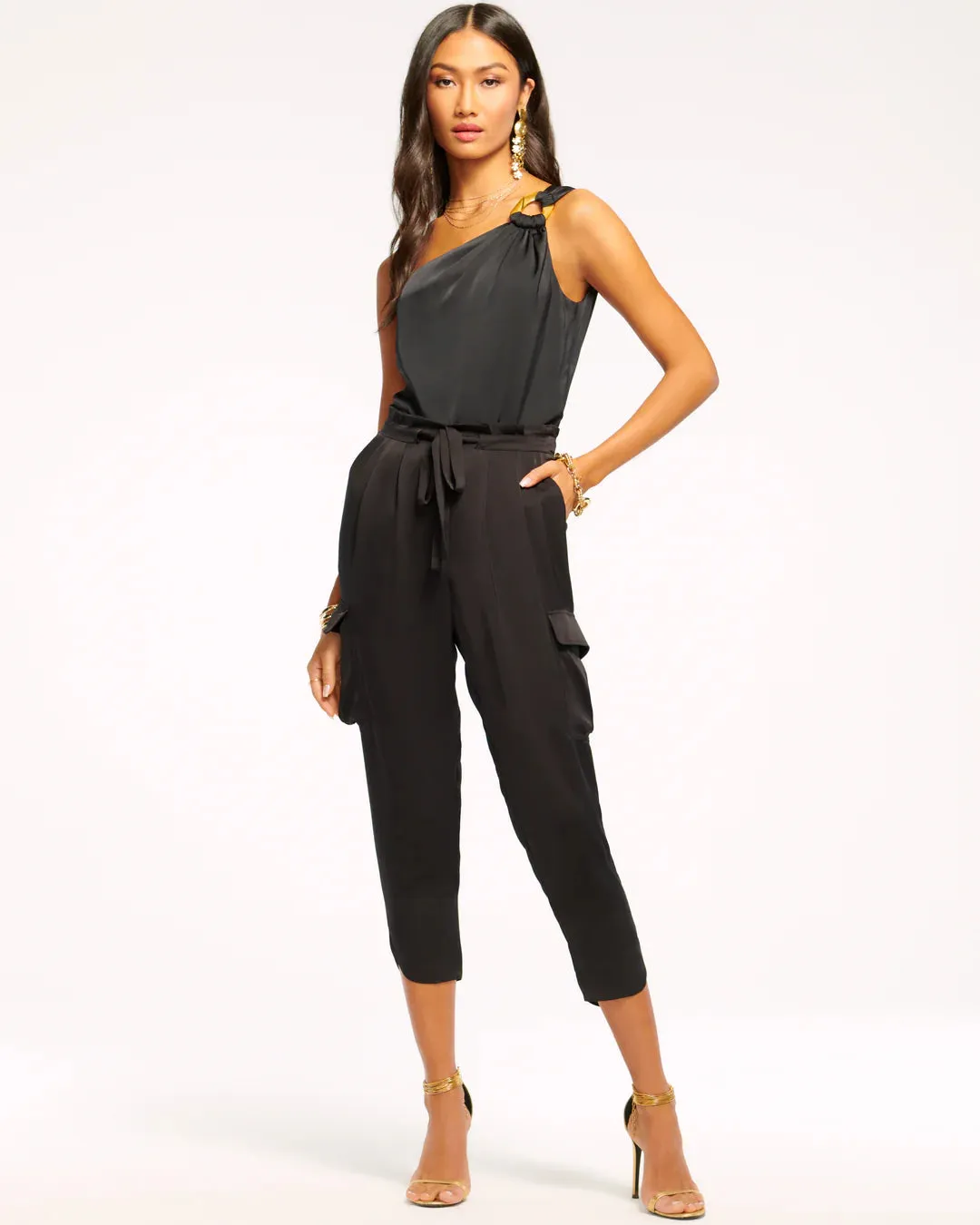 Ramy Brook - Satin Pocket Allyn Pant - Black