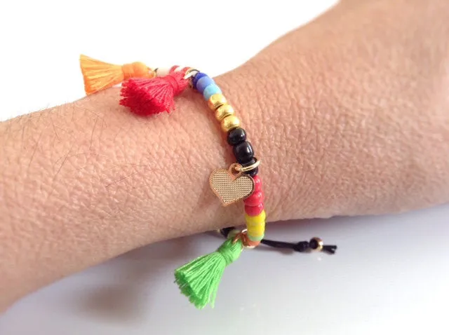 Rasta Bracelet - Bohemian Jewelry Tassel Bracelet