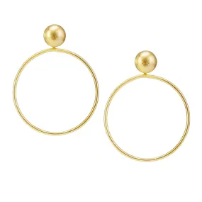 Sheila Fajl Mini Visage Front Facing Hoop Earrings in Gold Plated