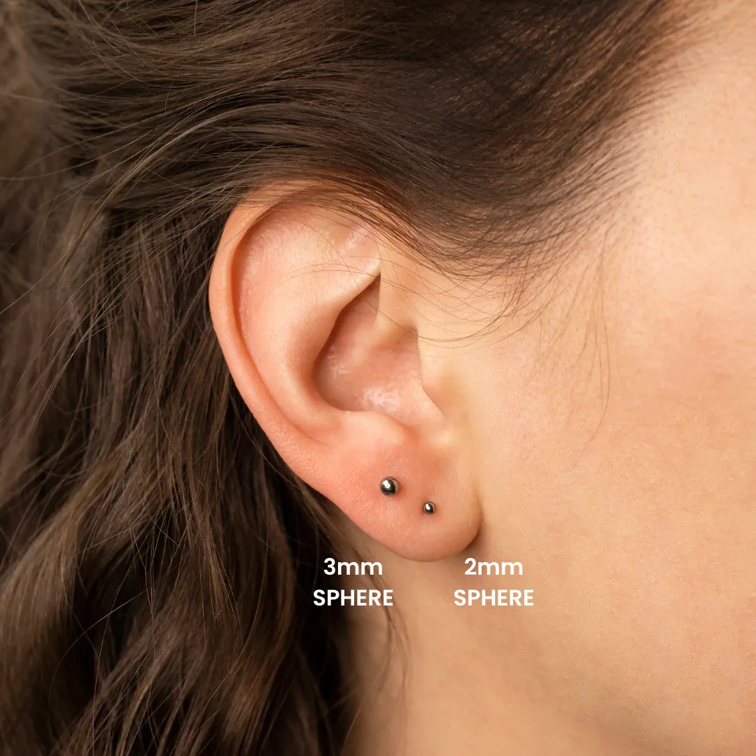 Smooth Sphere Flat Back Sleeper Earrings