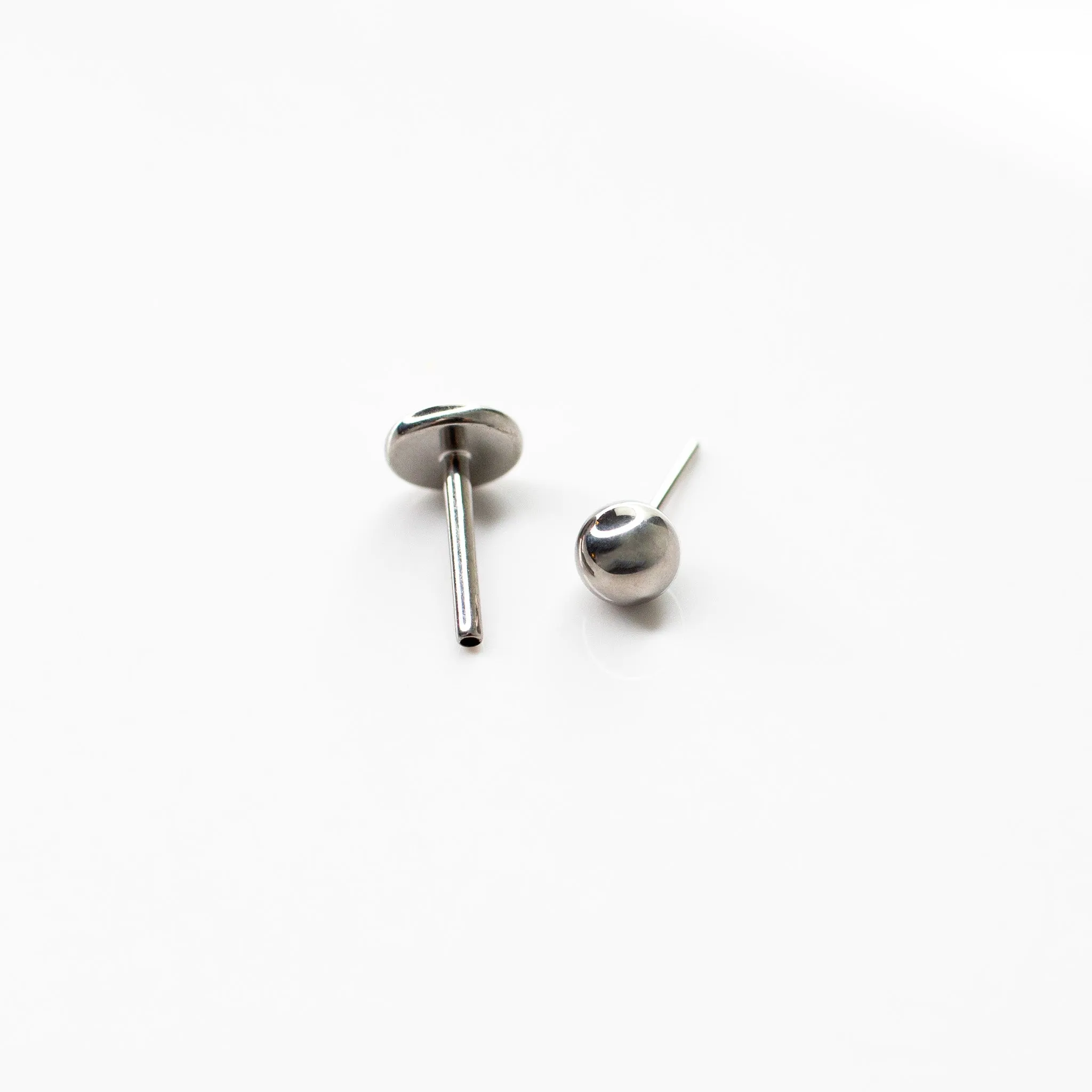 Smooth Sphere Flat Back Sleeper Earrings