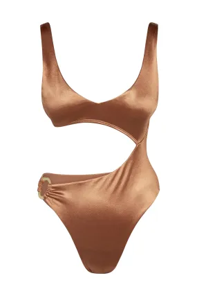 St. Barth's One Piece - Bronze Shiny Jersey