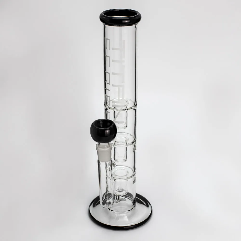 Titan Series | Triple Trap Glass Bong - Black Cone (Deluxe Wooden Box Edition)