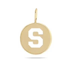 Varsity Cutout Initial Disc Charm